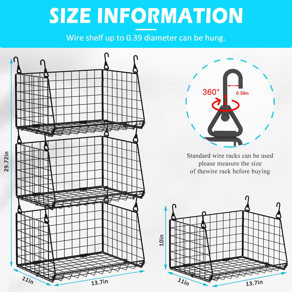 Sonyabecca stackable hanging basket setup for modular closet organization