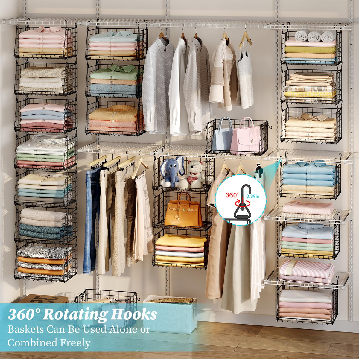 Sonyabecca durable wire storage on shelf for detergents and small items