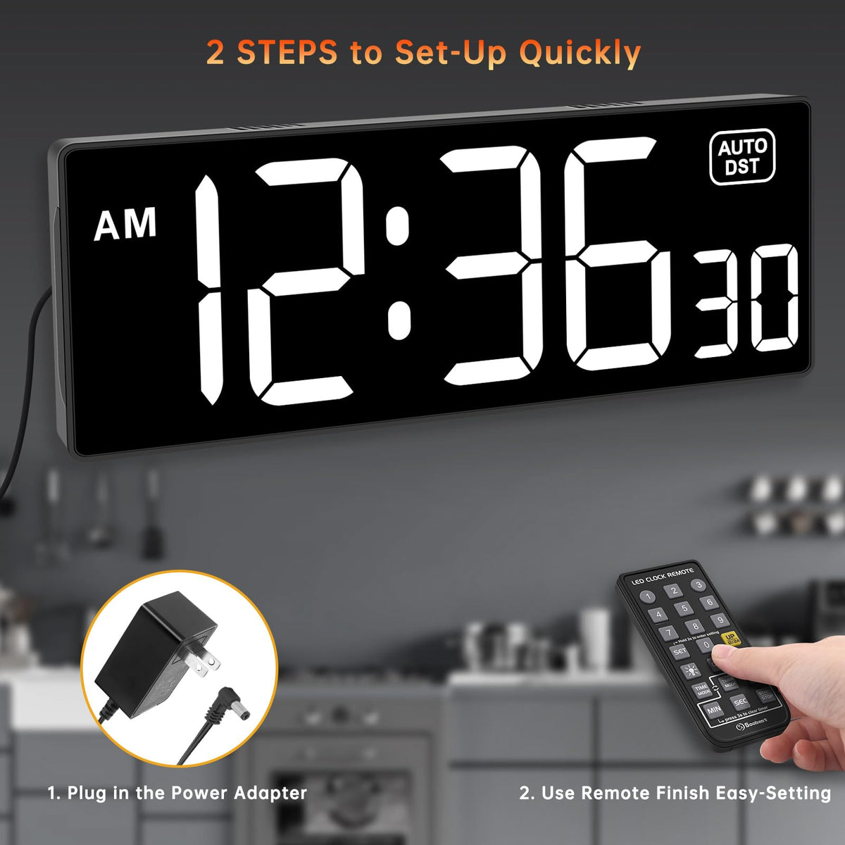 Soobest clock with five level dimmer for day and night use