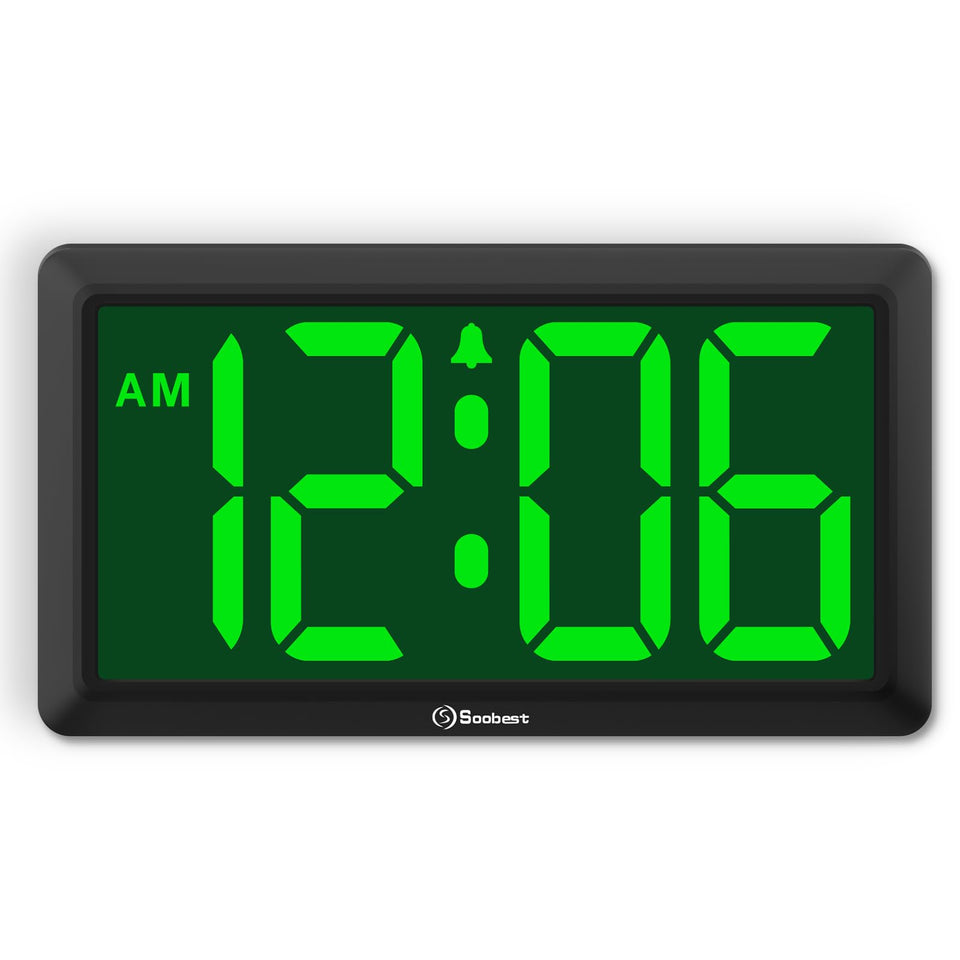 Soobest 9.5-inch wall clock battery operated for clutter-free placement.