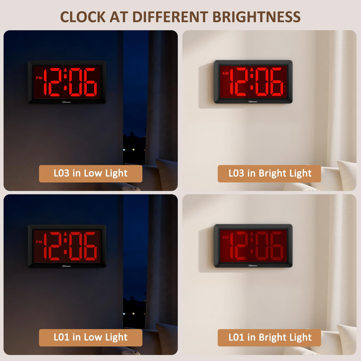 Soobest alarm with snooze offers a convenient morning option.