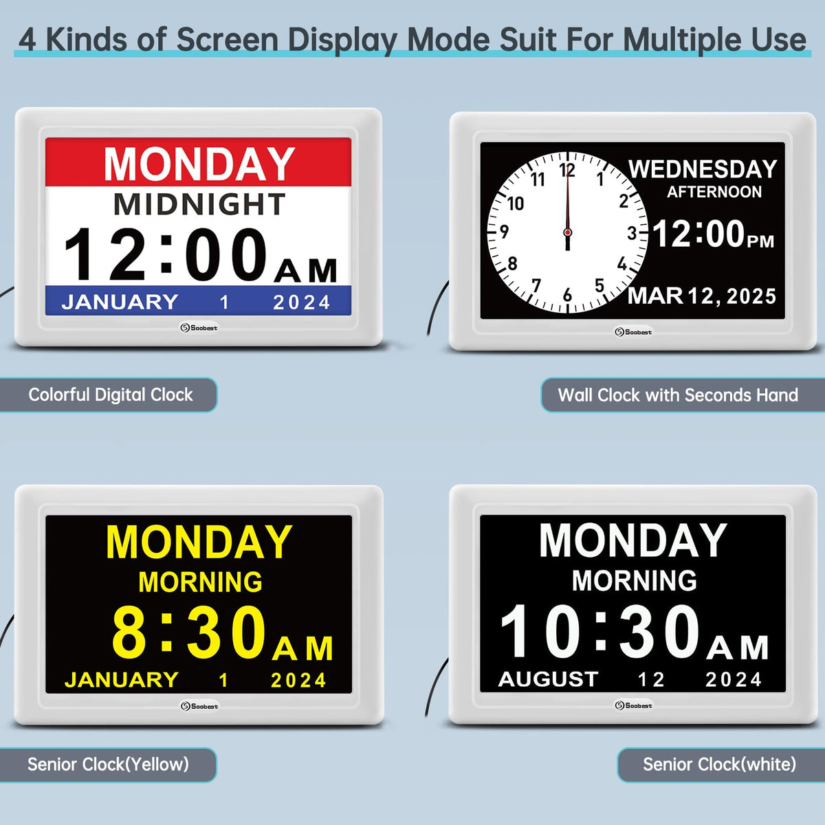 Soobest dementia clock shows six daily time periods for easy planning
