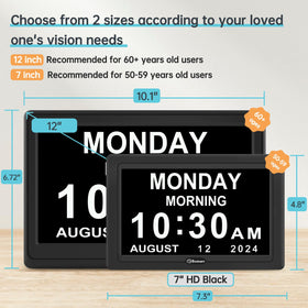 Soobest Dementia Clock alarms and reminders icons shown on screen