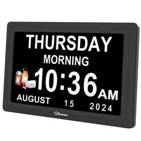 Soobest Dementia Clock with large display viewed from the front for easy readability