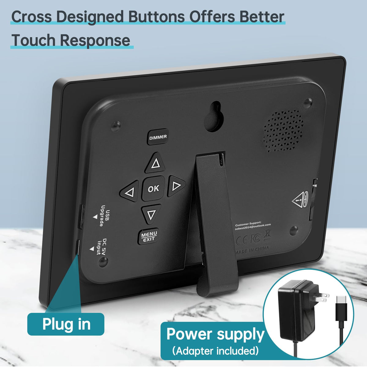 Soobest Dementia Clock side view highlighting compact desk footprint