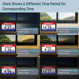 Soobest Dementia Clock six time-period display across the day
