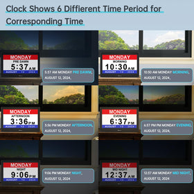 Soobest dementia clock time-period display assists seniors with daily orientation.