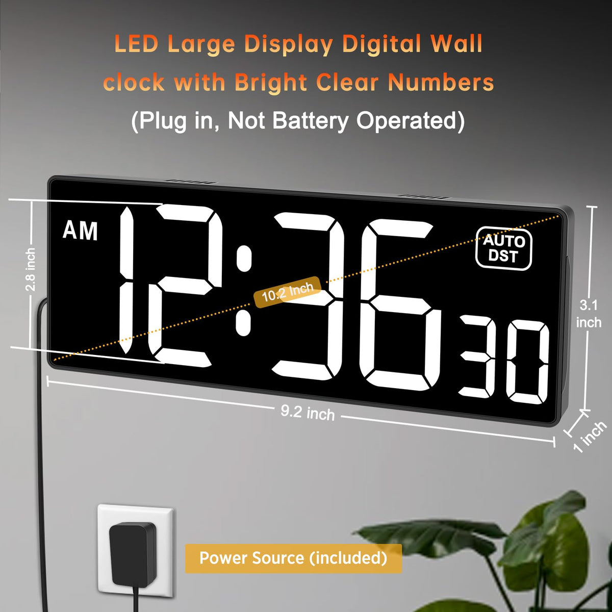 Soobest clock with large digits read from across the room