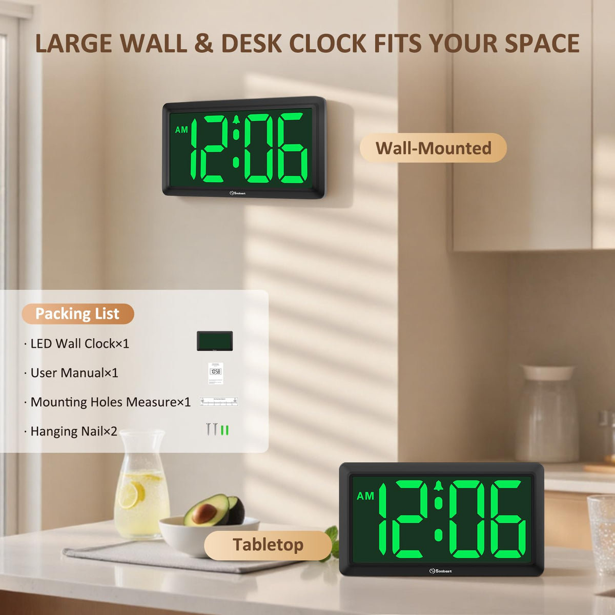 Soobest ideal for kitchen or bedside time checks.