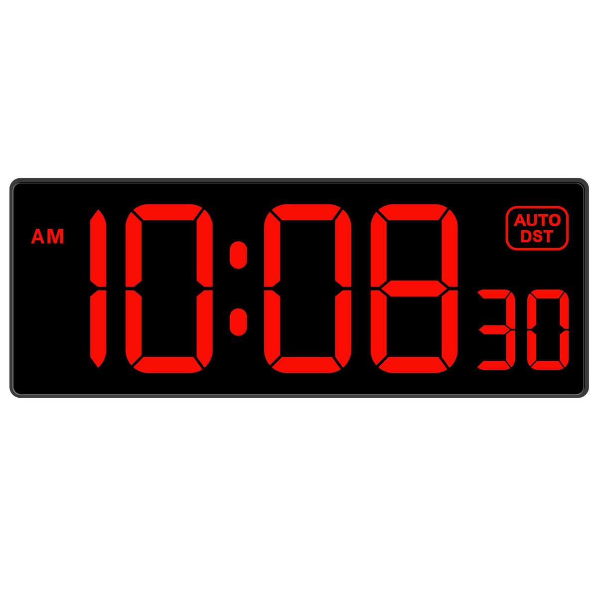Soobest LED digital wall clock with 10-inch display for easy viewing from any angle.