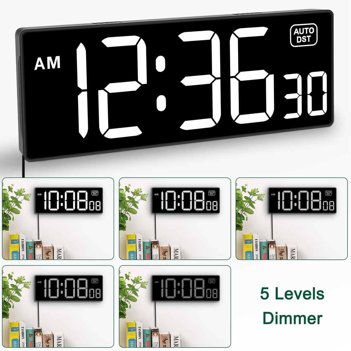 Soobest clock supports auto DST and 12/24 hour formats for flexible timekeeping.