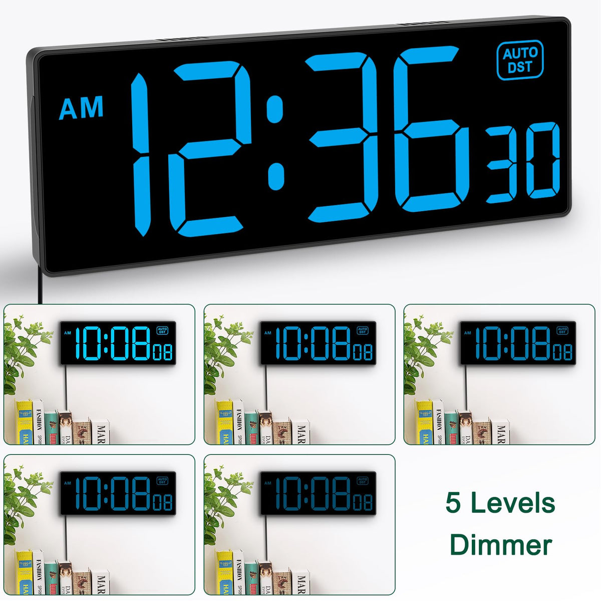 Soobest LED wall clock auto DST keeps accurate time through daylight changes.