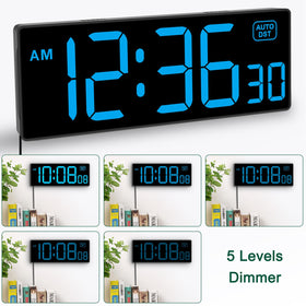 Soobest LED wall clock auto DST keeps accurate time through daylight changes.
