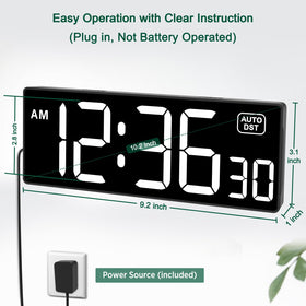 Soobest clock with 5-level brightness dimmer for comfortable day or night viewing.