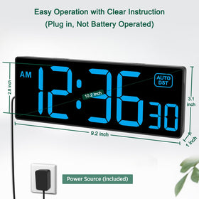 Soobest LED wall clock brightness dimmer lets you tailor visibility day or night.