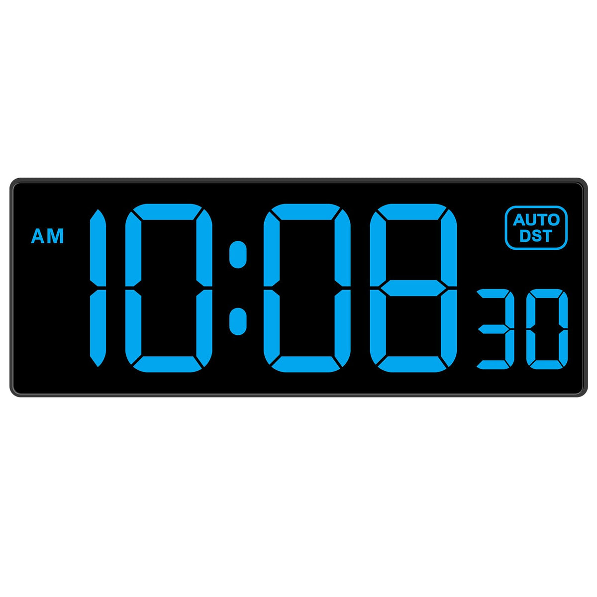 Soobest LED wall clock shows large digits for easy viewing from anywhere in the room.