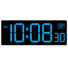 Soobest LED wall clock shows large digits for easy viewing from anywhere in the room.