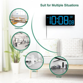 Soobest LED wall clock includes power adapter and battery backup for reliability.
