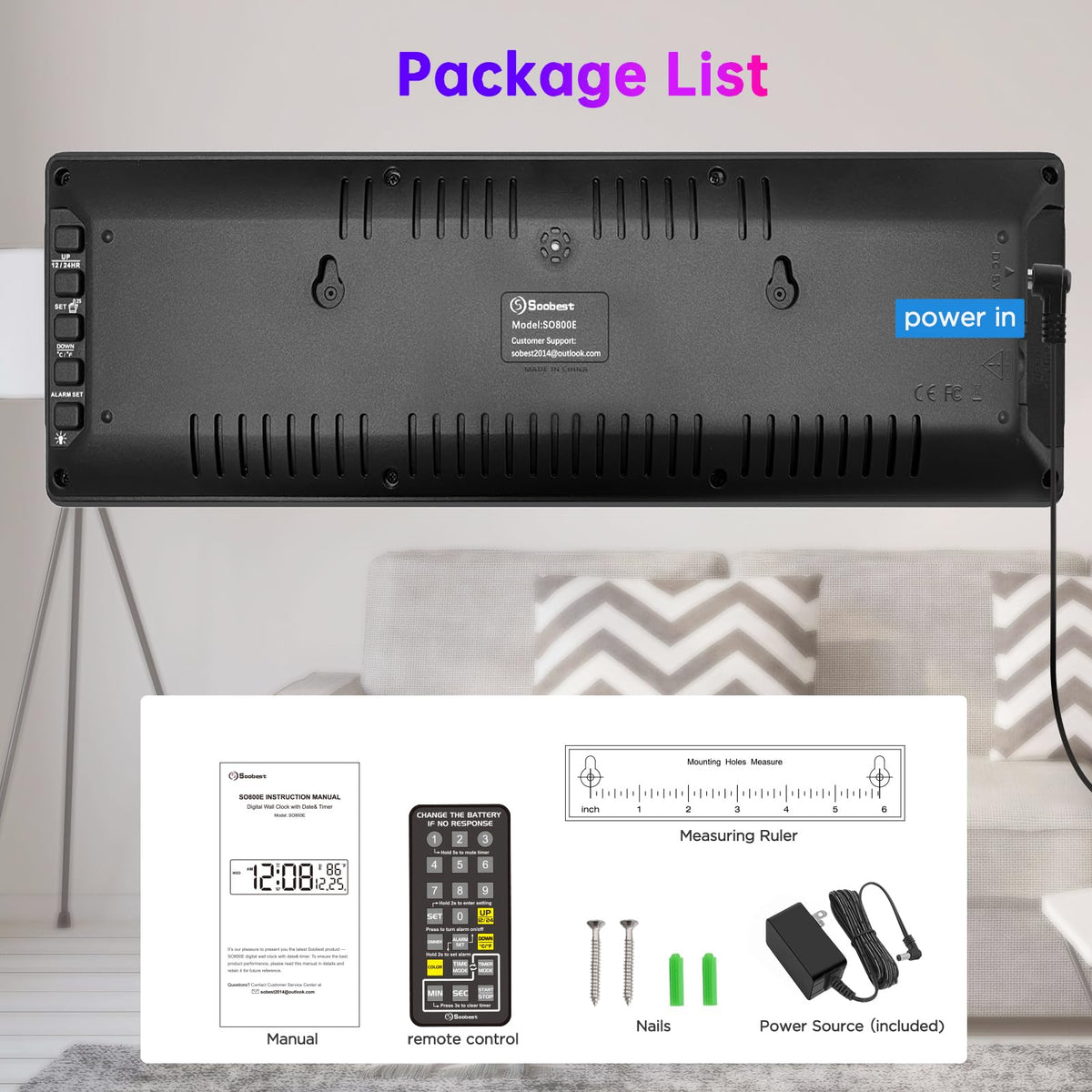 Soobest power adapter keeps clock running during outages with memory