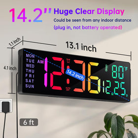 Soobest clock shows time, date, day, and temperature on one screen