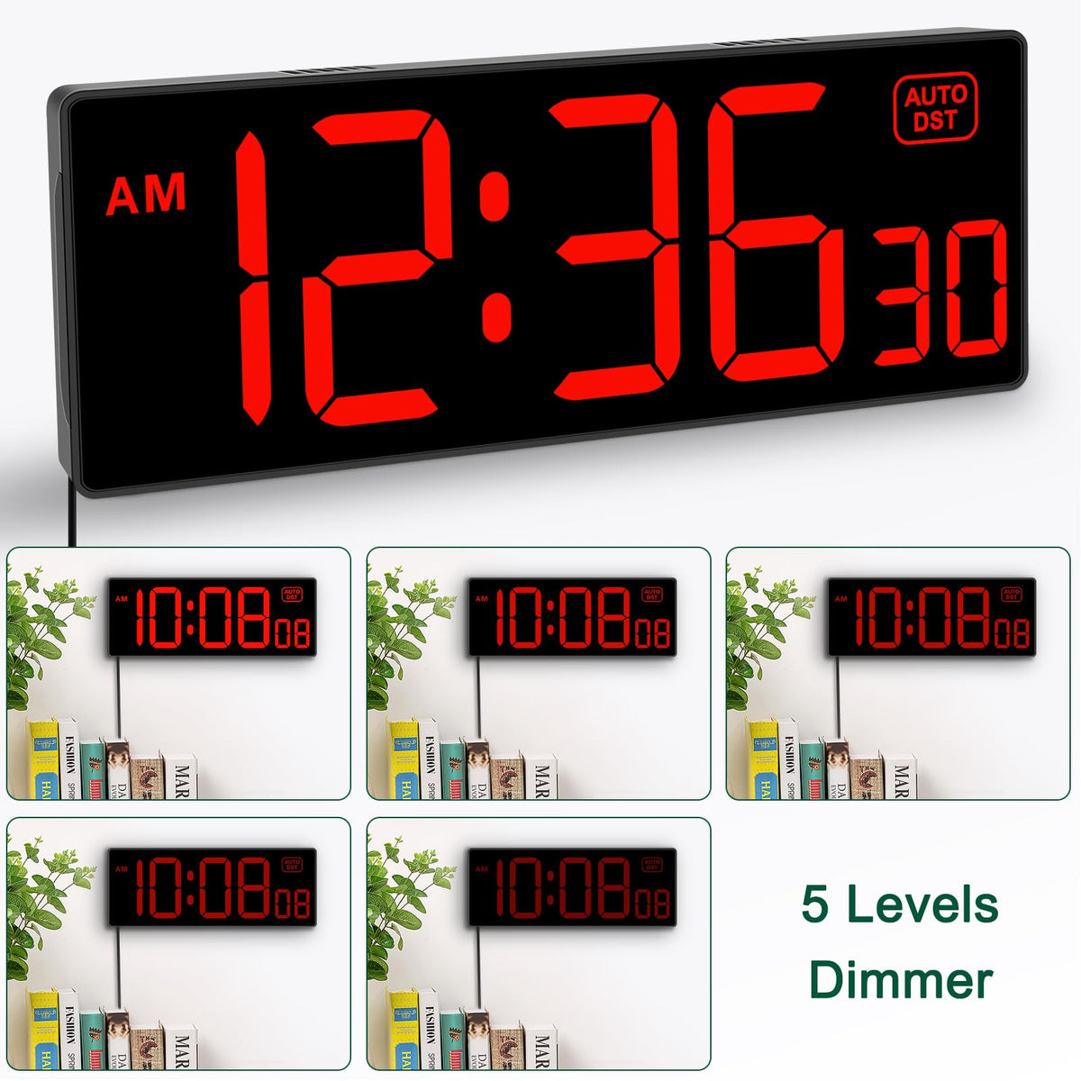 Soobest clock featuring auto DST and 12/24-hour formats for flexible time display.