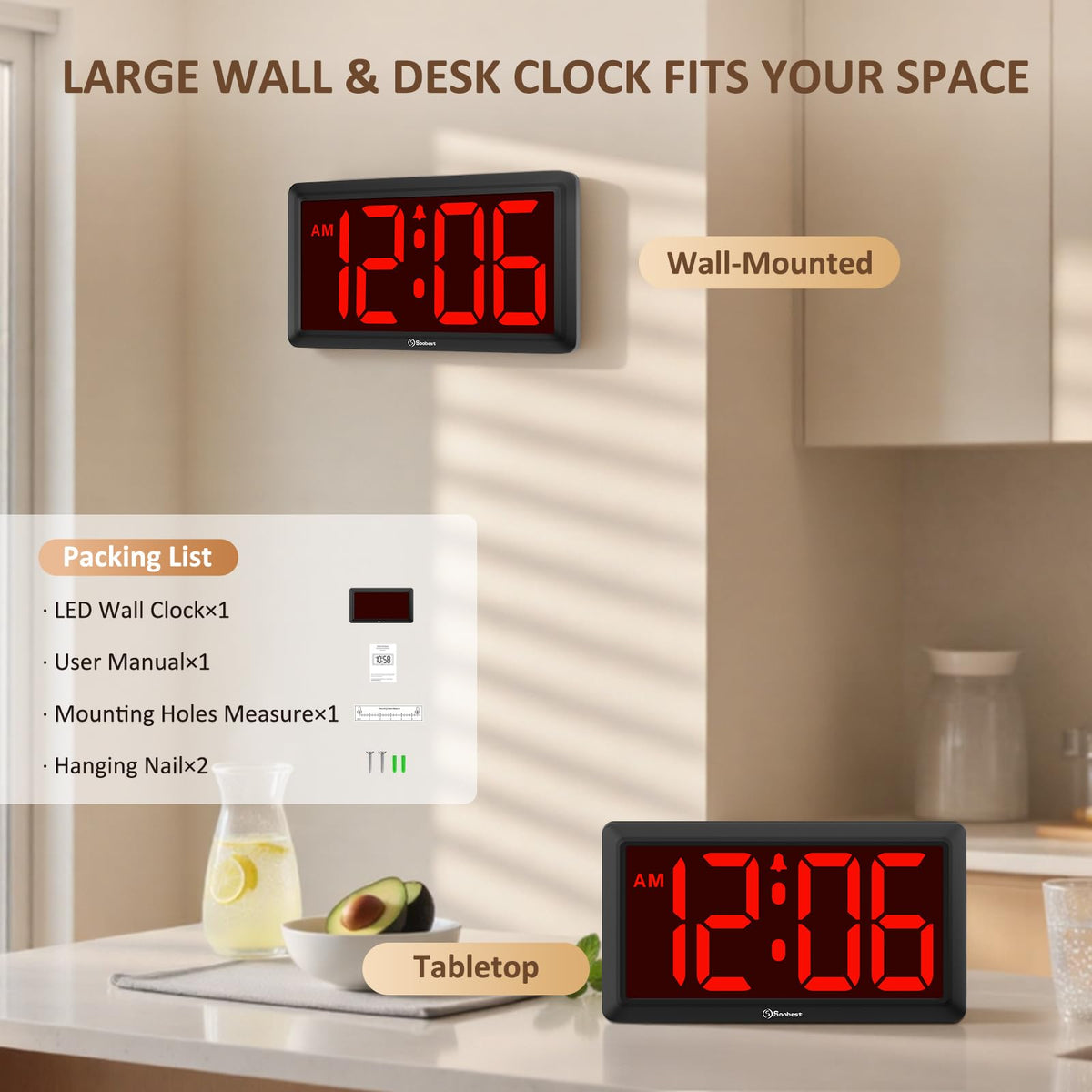 Soobest wall-mount or desk placement supports versatile room setups.