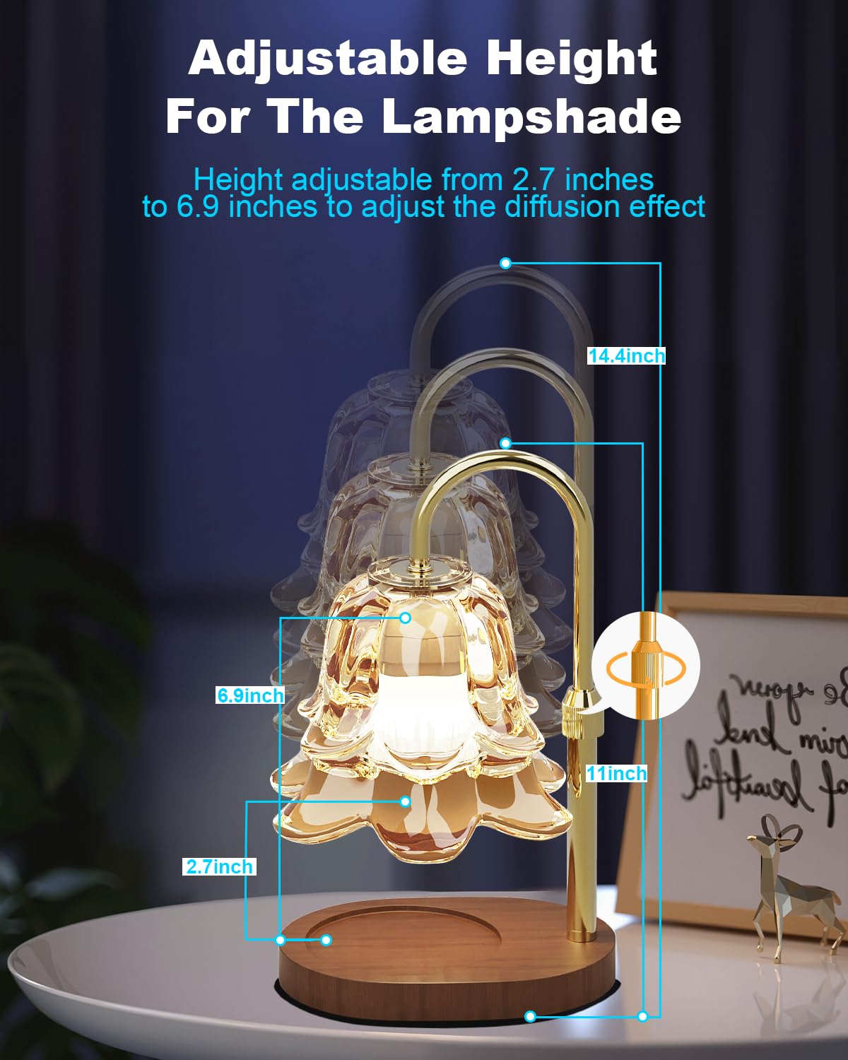 Height-adjustable design fits Yankee jars and most jar candles.