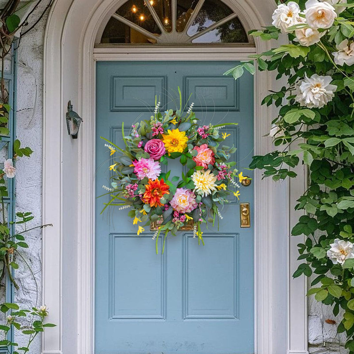 Soomeir 24-inch wreath fully fluffed for bold look