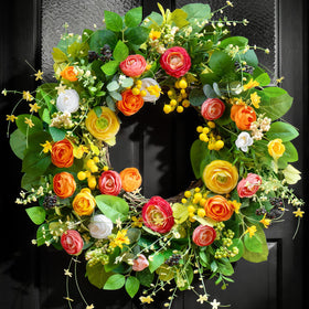 Soomeir all-season wreath provides year-round beauty on front door