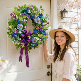 Soomeir full-greenery wreath base adds lush texture for decor.