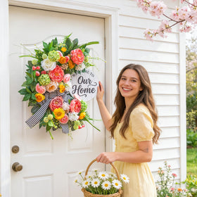 Soomeir large front-door wreath suitable for wide doors and foyers