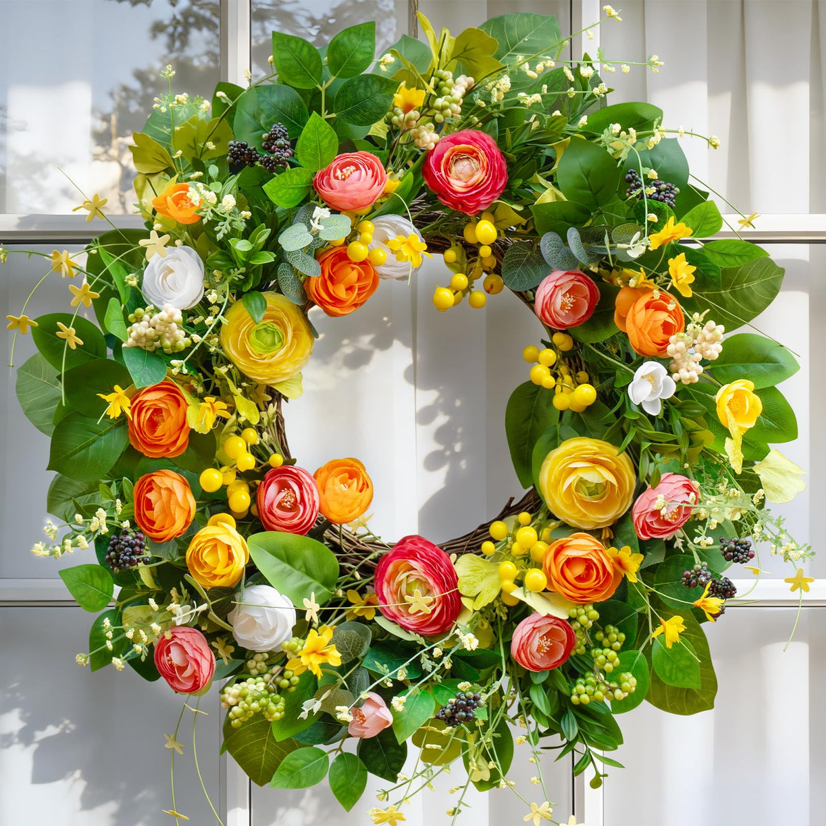 Soomeir outdoor-indoor versatile wreath suits porch, wall, or fireplace