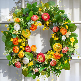 Soomeir outdoor-indoor versatile wreath suits porch, wall, or fireplace
