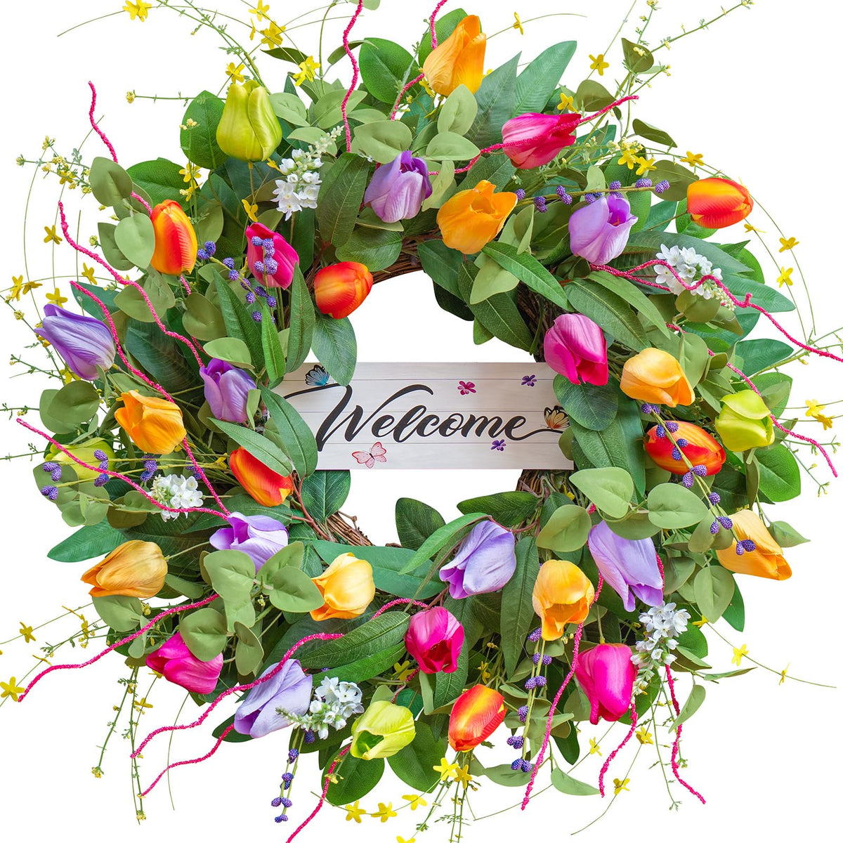 Soomeir seasonal-spring-summer-wreath ideal for porches, walls, and windows.