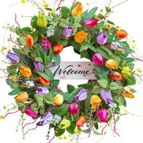 Soomeir seasonal-spring-summer-wreath ideal for porches, walls, and windows.