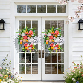 Soomeir spring-summer door wreath 24-inch versatile decoration for seasons