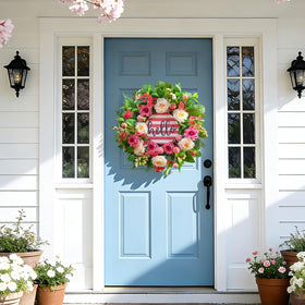 Soomeir outdoor-weatherproof wreath suits doors, patios, and porches.