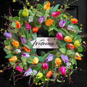 Soomeir summer-spring-wreath-front-door-26-inch boosts curb appeal for your entry.