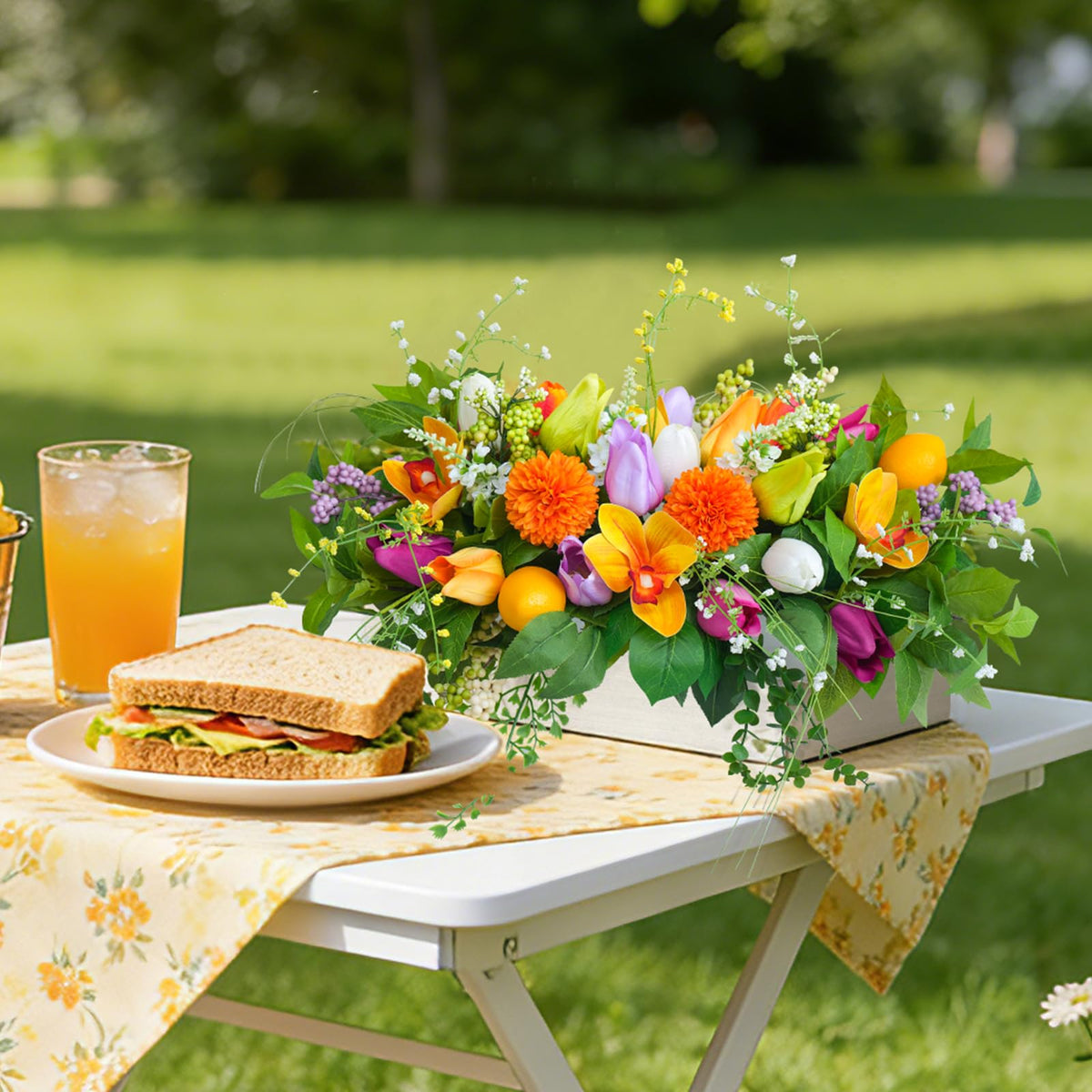 Soomeir table top decor centerpiece with lemons and greenery for everyday elegance