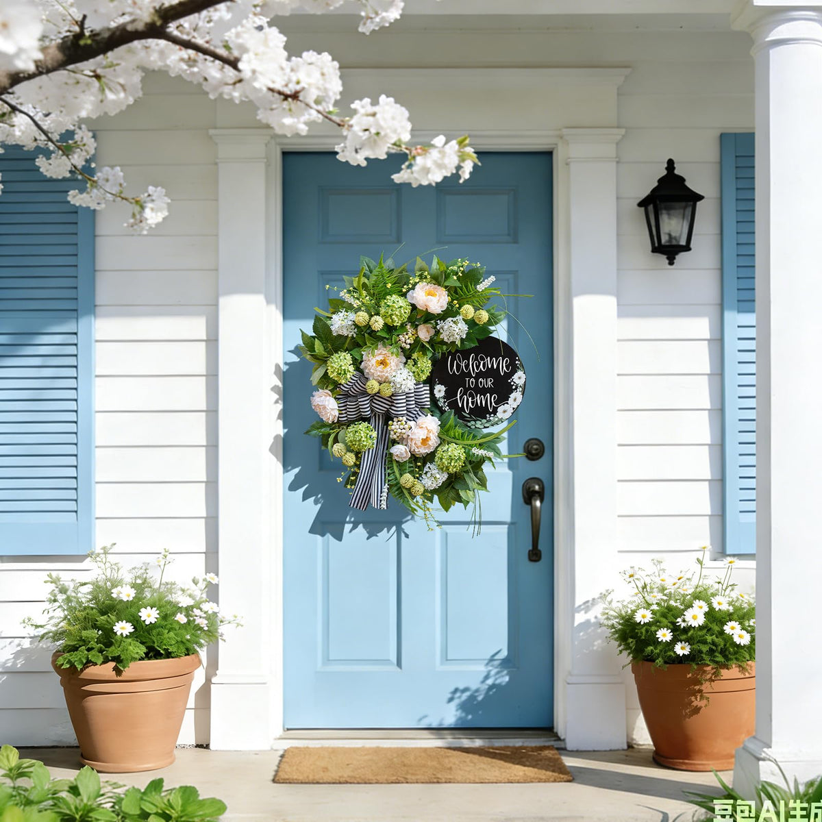 Soomeir versatile farmhouse wreath suitable for doors and walls.