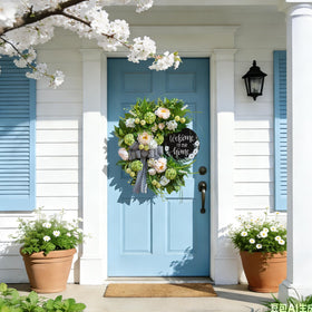 Soomeir versatile farmhouse wreath suitable for doors and walls.