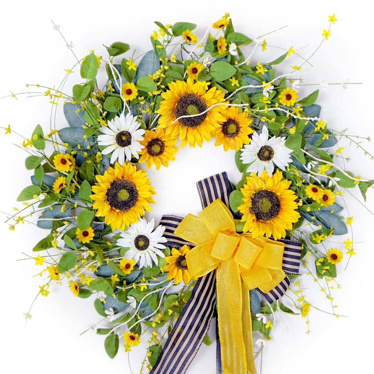 Soomeir wreath features a grapevine base and adjustable foliage for easy shaping.