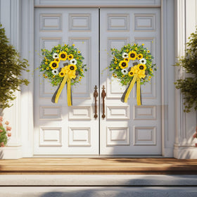 Soomeir wreath with back-mounted loop provides effortless hanging on doors or walls.