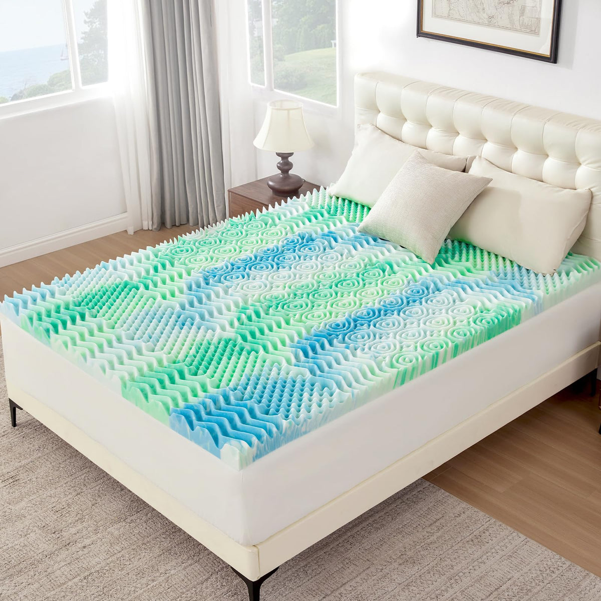 Soosleepy breathable fabric and foam mix for pleasant sleep temperature.