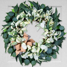 Soosubel 22-inch wreath fits doors, walls, or windows with timeless charm.