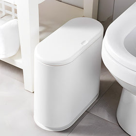 Versatile Sooyee trash bin fits kitchen, bedroom, or craft room.