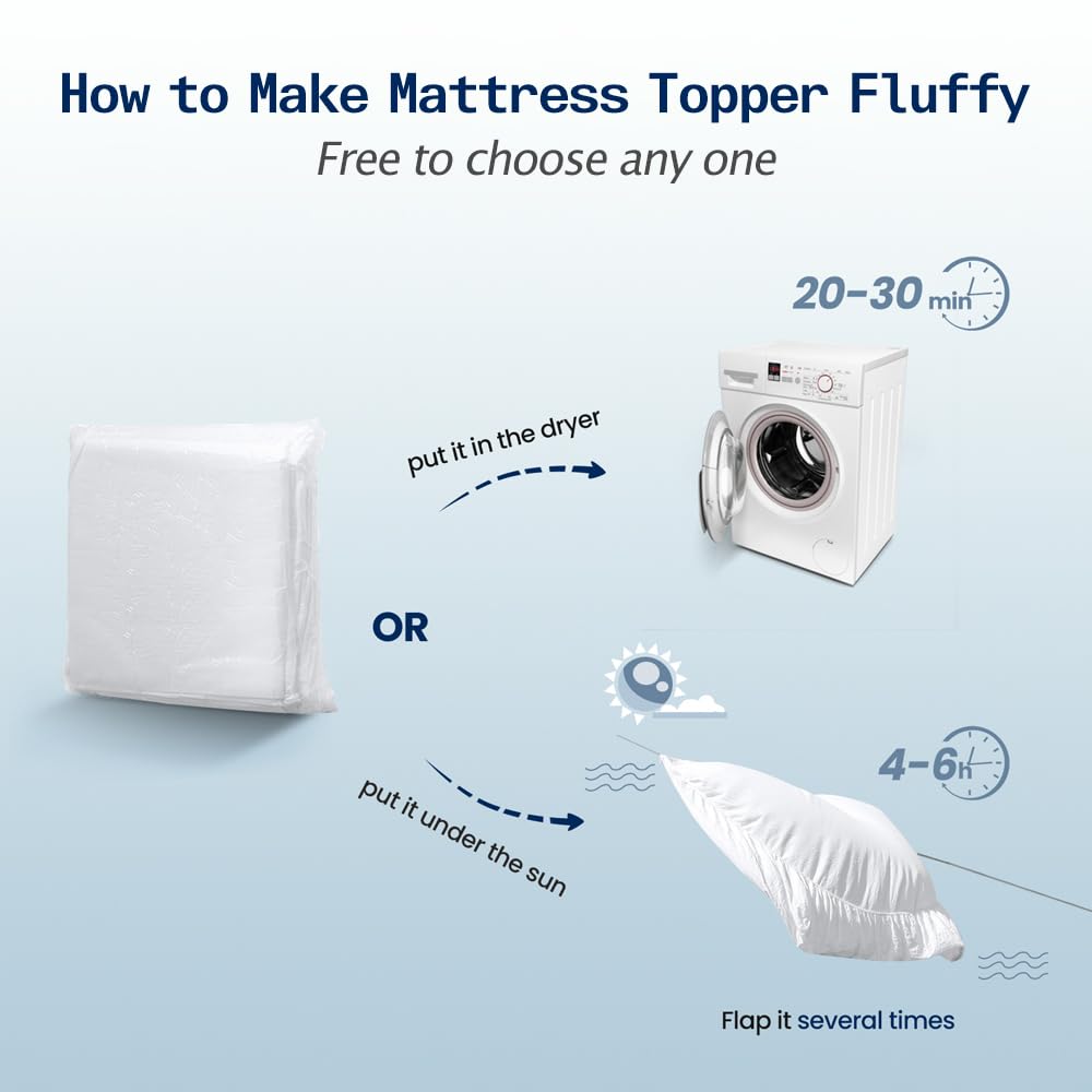 SOPAT machine-washable topper for easy care and freshness