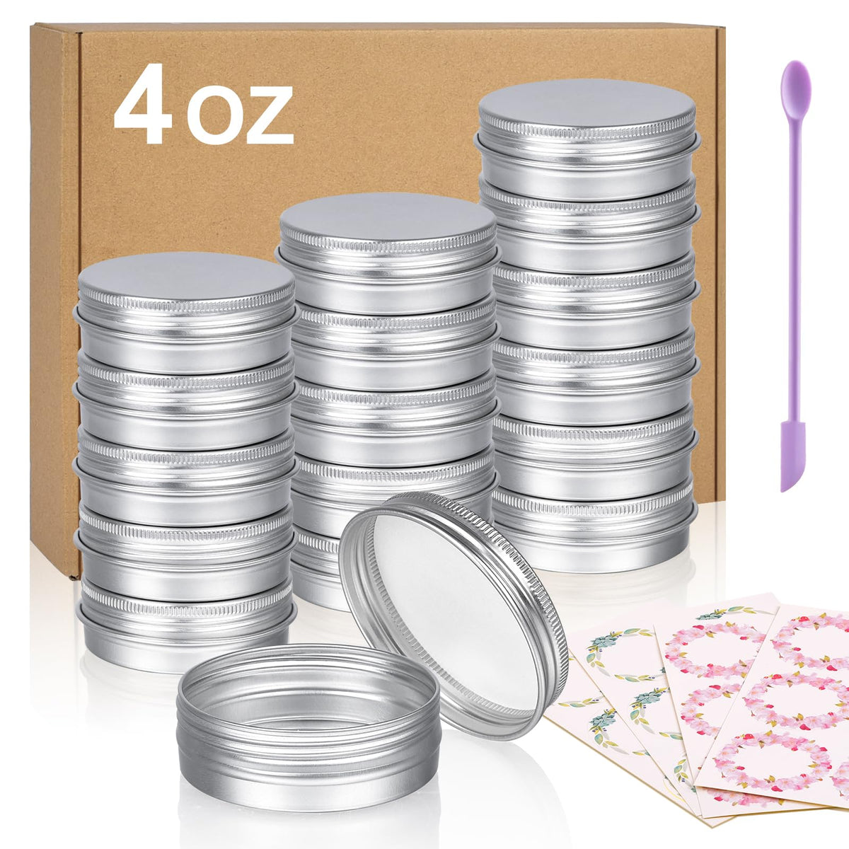 Sopito aluminum tin cans 4oz set for compact on-the-go storage.
