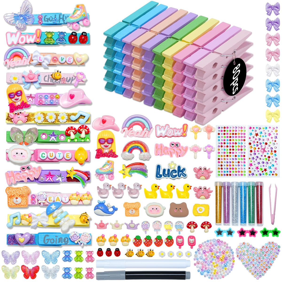 Sopito Cheer Pins spirit clips on wooden base, sturdy for uniforms and backpacks