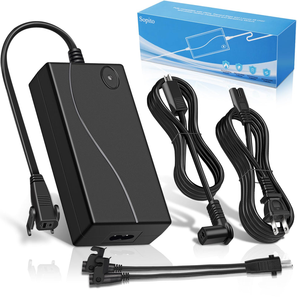 Sopito wide power recliner adapter 29V 2A powers a single chair safely.